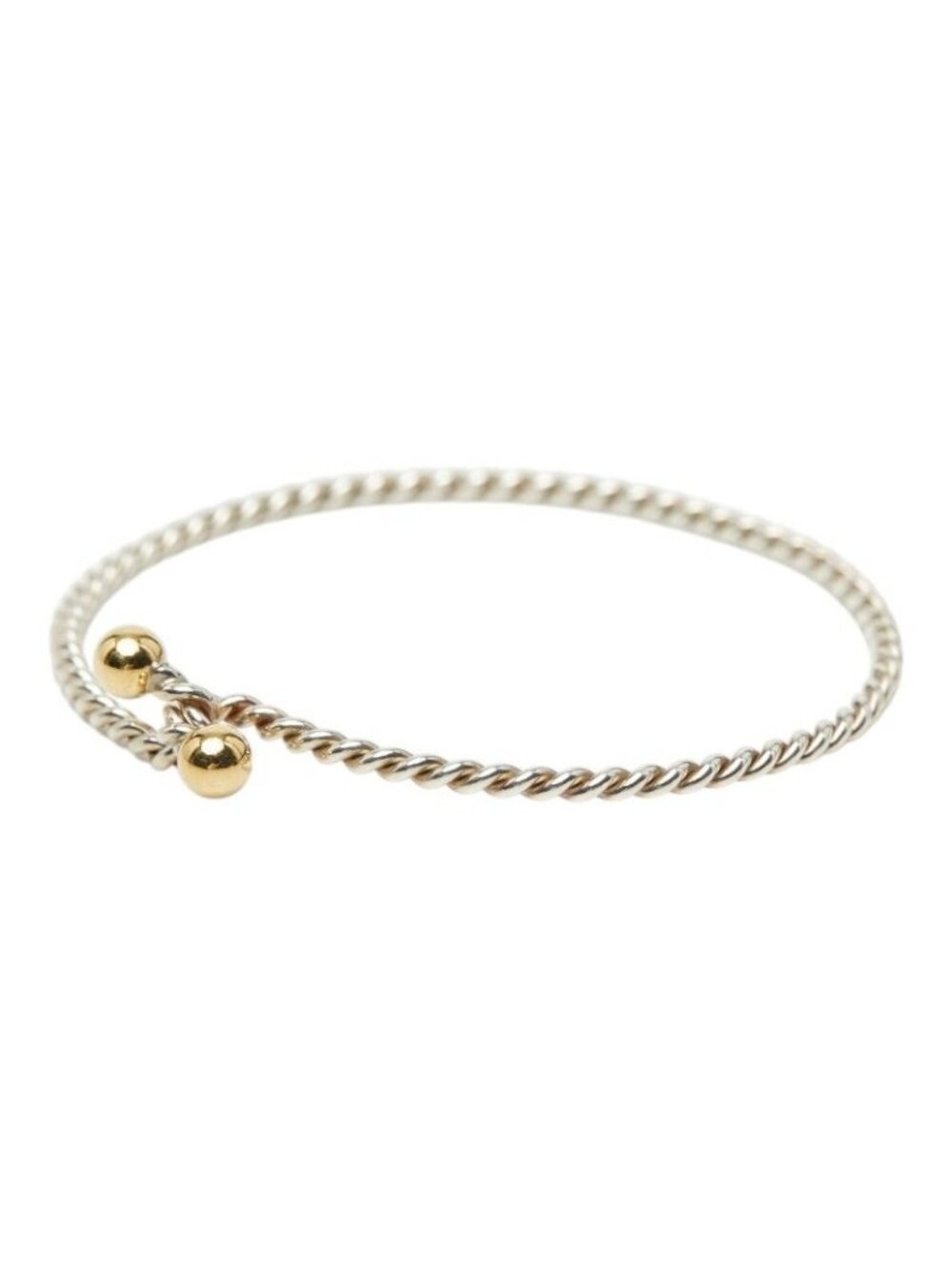 Tiffany & Co Double Eye Twist Bangle Bracelet Silver Gold 18k Yellow